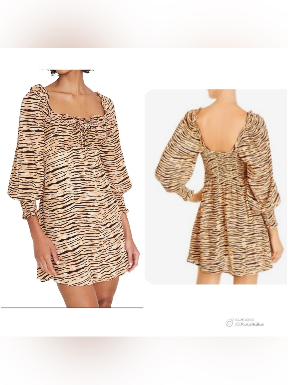 Faithfull The Brand Ira Mini Dress Wyldie Tiger XS